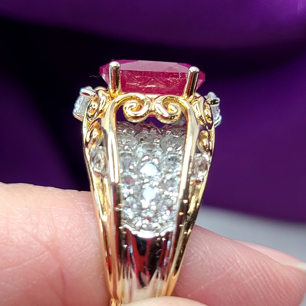 Sterling Silver Vermeil Ruby Ring - image 6